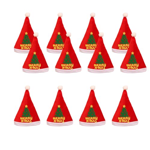 12 Stück Weihnachtsparty-Nikolausmütze, elegante Weihnachtsmütze mit weißen Krempen für Feiertagsfeiern 12 Stück Weihnachtsparty-Nikolausmütze, elegante Weihnachtsmütze mit weißen Krempen für Feiertagsfeiern von Shntig