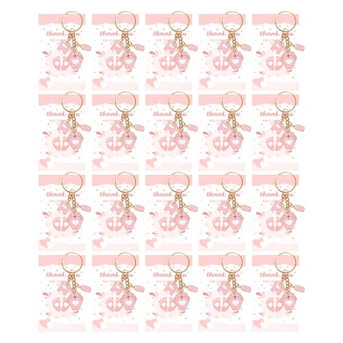 20 x Baby-Gastgeschenke für den ersten Monat für Gäste, Fußanhänger, Schlüsselanhänger mit Taschen und Dankeskarten, stilvolles Accessoire 20 x Baby-Gastgeschenke für den ersten Monat für Gäste, Fußanhänger, Schlüsselanhänger mit Taschen und Dankeskarten, stilvolles Accessoire von Shntig