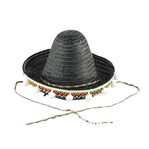 Festliche Mexikanische Sombrero 20/40/60 Cm Durchmesser Hawaiian Styles Mit Weißem Pompoms Strohhut von Shntig