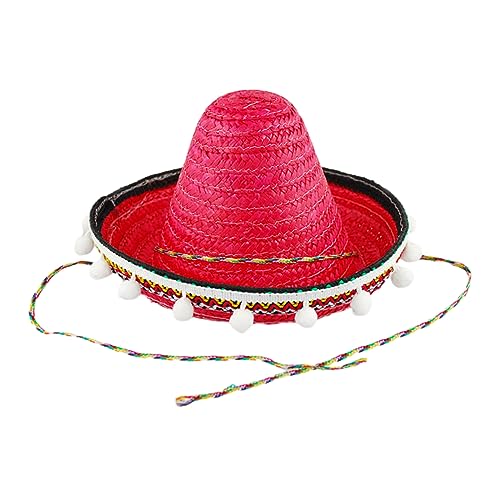 Festliche Mexikanische Sombrero 20/40/60 Cm Durchmesser Hawaiian Styles Mit Weißem Pompoms Strohhut von Shntig