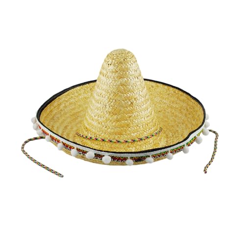 Festliche Mexikanische Sombrero 20/40/60 Cm Durchmesser Hawaiian Styles Mit Weißem Pompoms Strohhut Festliche Mexikanische Sombrero 20/40/60 Cm Durchmesser Hawaiian Styles Mit Weißem Pompoms Strohhut von Shntig