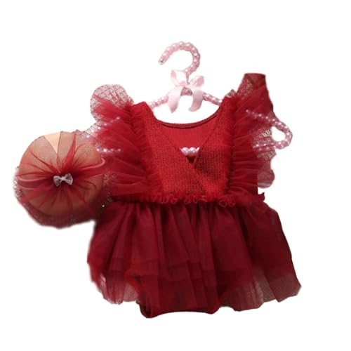 Fotoshootings-Set für Neugeborene, Spitzen-Strampler, Kleid, Blume, Stirnband, Foto-Requisiten, Mädchen, Foto-Kostüm, Kleinkind-Fotoanzug, 2 Stück Fotoshootings-Set für Neugeborene, Spitzen-Strampler, Kleid, Blume, Stirnband, Foto-Requisiten, Mädchen, Foto-Kostüm, Kleinkind-Fotoanzug, 2 Stück von Shntig