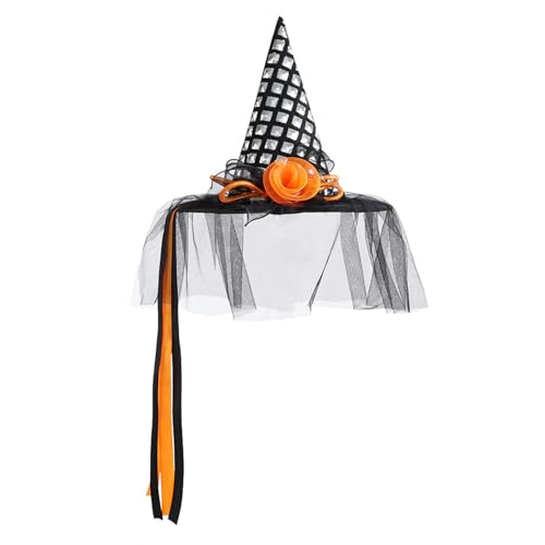 Halloween-Zaubererhut mit Schleiern, stilvolle Kappen für Erwachsene und Frauen, Kostümdekoration, leuchtender Hexenhut für Maskerade Halloween-Zaubererhut mit Schleiern, stilvolle Kappen für Erwachsene und Frauen, Kostümdekoration, leuchtender Hexenhut für Maskerade von Shntig