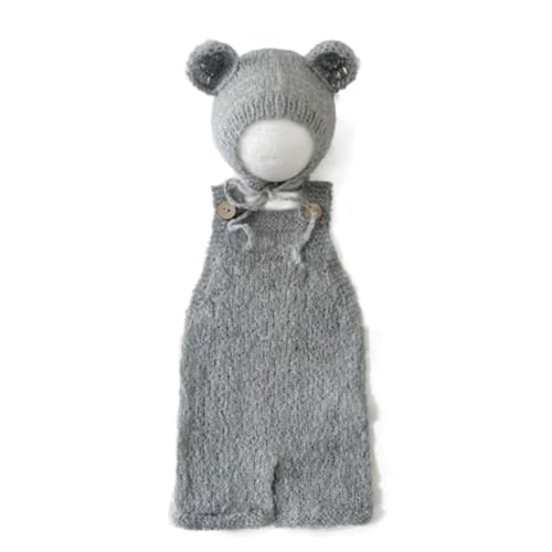 Schöne Foto-Requisiten für Neugeborene, Jungen, Mädchen, Outfits, Mohair-Bär-Hut, Haube und Strampler, Bodysuit, Fotoshooting-Kostüm-Set Schöne Foto-Requisiten für Neugeborene, Jungen, Mädchen, Outfits, Mohair-Bär-Hut, Haube und Strampler, Bodysuit, Fotoshooting-Kostüm-Set von Shntig