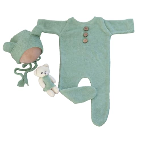 Shntig Baby-Kostüm-Set für Neugeborene, Strickkleidung mit Bärenhut und schönen Baby-Foto-Requisiten für Jungen und Mädchen Shntig Baby-Kostüm-Set für Neugeborene, Strickkleidung mit Bärenhut und schönen Baby-Foto-Requisiten für Jungen und Mädchen von Shntig
