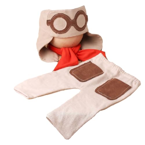 Shntig Foto-Requisiten für Neugeborene, Brille, Hut, Strapsanzug, Hose, Posierende Kleidung, Baby-Fotografieanzug, Kleinkind-Fotoshooting-Kostüm von Shntig