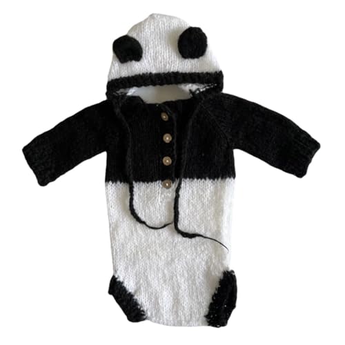 Shntig Foto-Requisiten für Neugeborene, Strick-Kostüm, Panda-Ohr-Hut, Baby-Dreieck-Strampler, Fotoshooting-Kleidung, Fotostudio-Requisiten, 2 Stück Shntig Foto-Requisiten für Neugeborene, Strick-Kostüm, Panda-Ohr-Hut, Baby-Dreieck-Strampler, Fotoshooting-Kleidung, Fotostudio-Requisiten, 2 Stück von Shntig