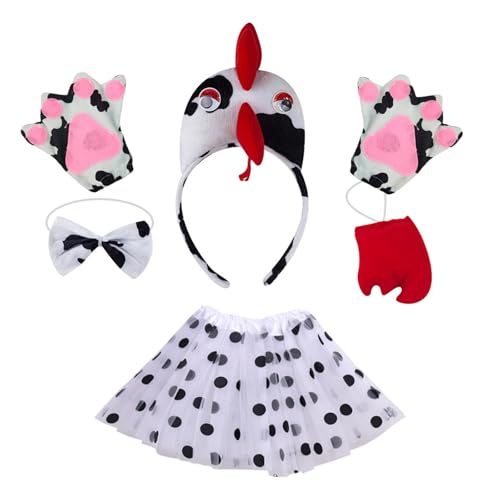 Shntig Hühnerkostüm Set Stirnbänder Hühnchen Kopfbären Rock Krawatte Haare Hähnchen Kostümzubehör Accessoires Shntig Hühnerkostüm Set Stirnbänder Hühnchen Kopfbären Rock Krawatte Haare Hähnchen Kostümzubehör Accessoires von Shntig