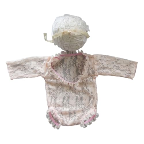 Shntig Neugeborene Foto Requisiten Stirnband Spitze Overall Posing Kleidung Baby Fotografie Anzug Rückenfrei Prinzessin Strampler Säugling Kostüm von Shntig