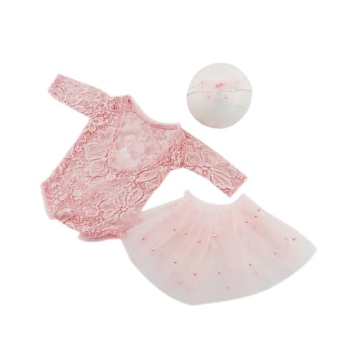 Shntig Neugeborene Foto Requisiten Stirnband & Tüll Spitze Kleid Baby Fotografie Kleidung Säugling Kopfschmuck Strampler für Jungen Mädchen von Shntig