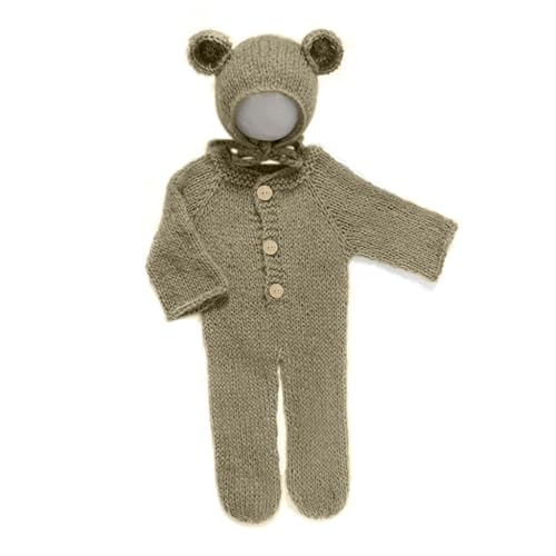 Shntig Schöne Foto-Requisiten für Neugeborene, Jungen, Mädchen, Outfits aus Mohair, Bär, Mütze, Haube und Fuß, Strampler, Bodysuit, Fotoshooting-Kostüm Shntig Schöne Foto-Requisiten für Neugeborene, Jungen, Mädchen, Outfits aus Mohair, Bär, Mütze, Haube und Fuß, Strampler, Bodysuit, Fotoshooting-Kostüm von Shntig