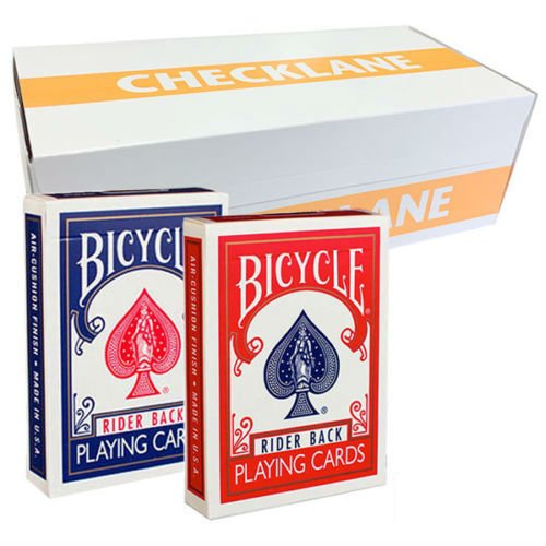 Shop4top 12 Decks Bicycle 808 Retro Tuck Spielkarten Blau Und Rot Box Case von Shop4top
