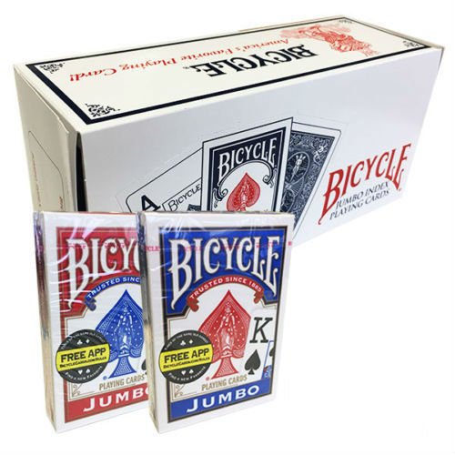 Shop4top 12 Decks Bicycle Rider Back Jumbo Index Spielkarten Box Case USPCC von Shop4top
