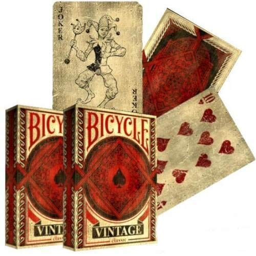 Shop4top 2 Decks Bicycle Vintage Classic Spielkarten Karten Made In Usa Original Aged Look Neu von Shop4top