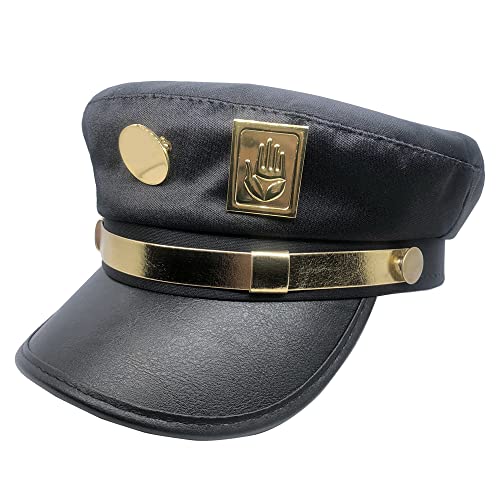Shopular Jotaro Cap Hat Star Platinum Metal Golden Badges Cosplay Kostüme Prop Anime Merch (Black A) von Shopular