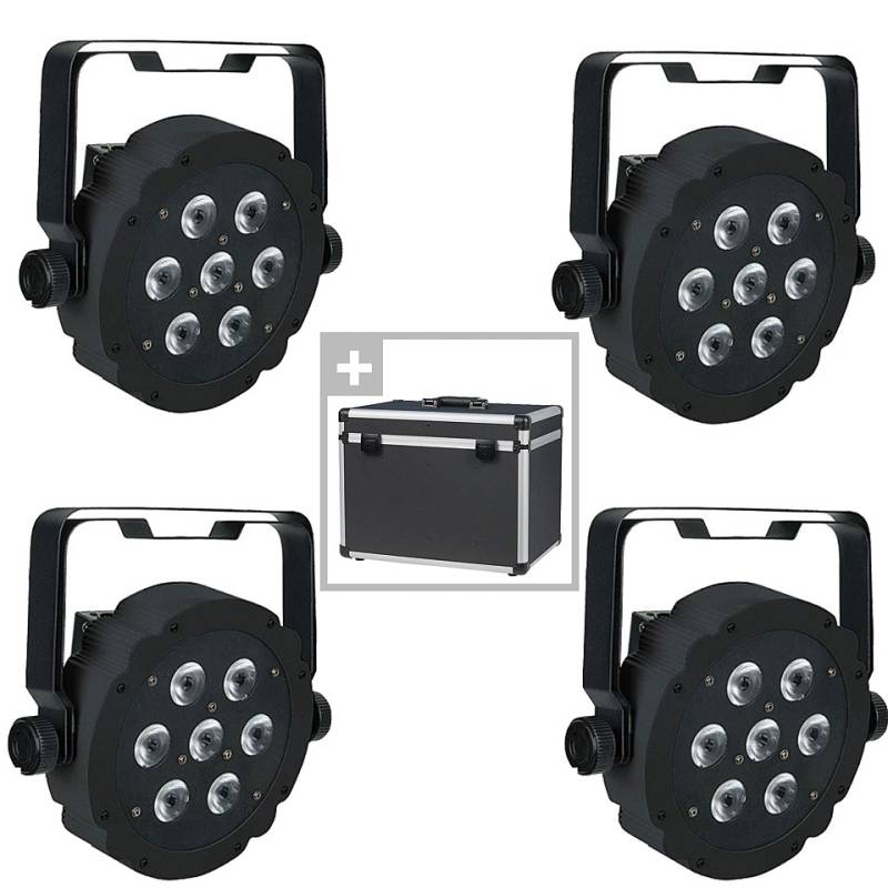 Showtec Compact Par 7 Tri Black 4pack + Case LED-Leuchte von Showtec