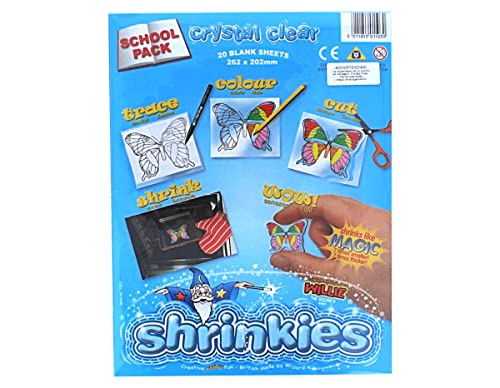 Original Shrinkles, Shrink Art School Pack Kristallklar ( 20 Blätter) von Shrinkles