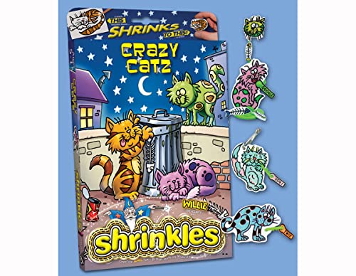 Shrinkles Crazy Catz Magisches Kunststoff-Set mit 6 Designs und Zubehör von Shrinkles