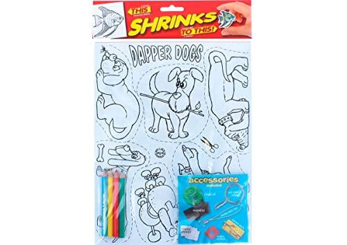 Dapper Dogs magisches Kunststoff-Set mit 6 Designs und Zubehör von Shrinkles