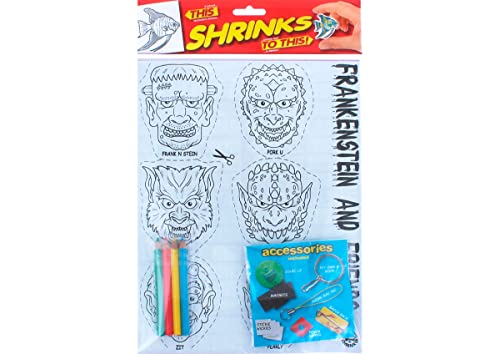 Shrinkles Frankenstein magisches Kunststoff-Set mit 6 Motiven und Zubehör von Shrinkles