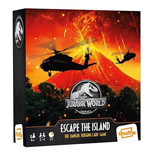 Shuffle Escape The Island Jurassic World Kartenspiel, 2 bis 4 Spieler bis 6 Jahre alt von Shuffle