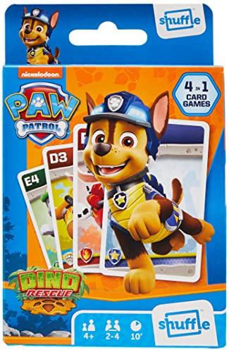 Shuffle Paw Patrol Kartenspiele für Kinder – 4-in-1 Snap, Paare, glückliche Familien und Action-Spiel, tolles Geschenk für Kinder ab 4 Jahren von Shuffle