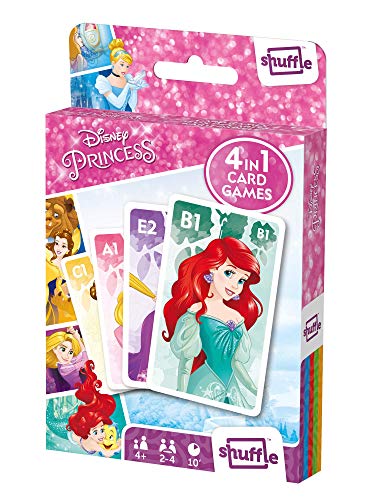 Shuffle Prinzessinnen-Kartenspiele für Kinder – 4-in-1 Snap, Paare, Happy Families & Action-Spiel, Spielanleitung enthalten, ab 4 Jahren, Mehrfarbig von Shuffle
