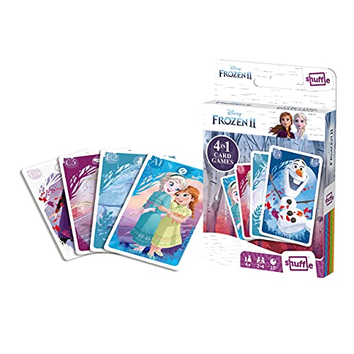 Shuffle Frozen 2 Kartenspiele für Kinder – 4-in-1 Snap, Paare, glückliche Familien und Actionspiel, tolles Geschenk für Kinder ab 4 Jahren von Shuffle
