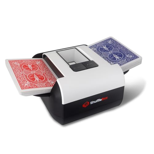 Shufflebox S1 automatischer Kartenmischer mit 2000mAh wiederaufladbarer eingebauter Batterie, 2-Deck-Ultra leise Shuffling-Maschine von ShuffleBox