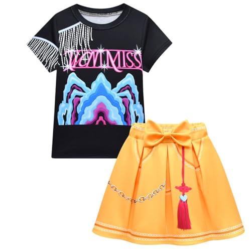 Dämonen-Jagdkleidung, Halloween-Kostüm, Mir Pruple Hemd und Kleid, 2-teiliges Set, 90–100 cm von Shukqueen