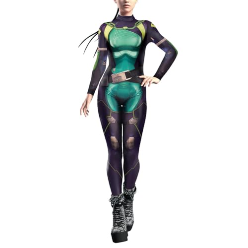 Damen-Kostüm mit Superviperdruck, schwarz-grün, Overall, Schlangen-Body, Halloween-Kostüm, Größe S Damen-Kostüm mit Superviperdruck, schwarz-grün, Overall, Schlangen-Body, Halloween-Kostüm, Größe S von Shukqueen