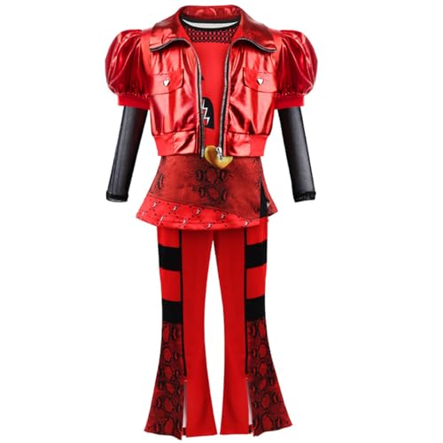 Halloween-Cosplay-Kostüm für Mädchen, Rot, Cosplay-Kostüm, Oberteil, Hemd, Hose, 120 cm von Shukqueen