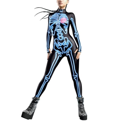 Shukqueen Blaues menschliches Skelett mit Herz, Cosplay-Overall, Halloween, Performance, schwarzer Cosplay-Kostüm, Bodysuit, Größe L Shukqueen Blaues menschliches Skelett mit Herz, Cosplay-Overall, Halloween, Performance, schwarzer Cosplay-Kostüm, Bodysuit, Größe L von Shukqueen