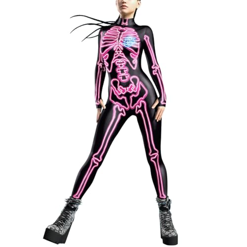 Shukqueen Damen-Jumpsuit mit menschlichem Skelett mit Herz, Cosplay-Overall, Halloween, Schwarz, Cosplay-Kostüm, Bodysuit, Größe M Shukqueen Damen-Jumpsuit mit menschlichem Skelett mit Herz, Cosplay-Overall, Halloween, Schwarz, Cosplay-Kostüm, Bodysuit, Größe M von Shukqueen