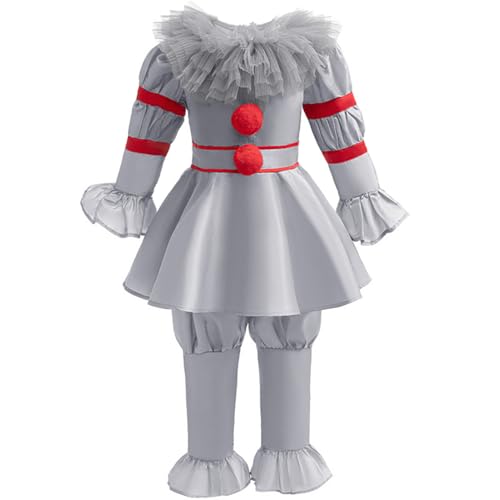 Shukqueen Graues Clown-Kostüm für Mädchen, Cosplay, Halloween, Hose, Karneval, Performance, Kostüm, Outfit, 90 cm von Shukqueen