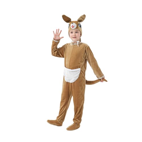 Shukqueen Unisex Kinder Tier Party Jumpsuit Halloween Kostüm Kindertag Bühnenaufführung Känguru Kleidung für Jungen Mädchen 130 Shukqueen Unisex Kinder Tier Party Jumpsuit Halloween Kostüm Kindertag Bühnenaufführung Känguru Kleidung für Jungen Mädchen 130 von Shukqueen