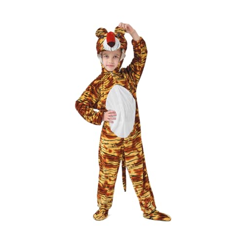 Shukqueen Unisex Kinder Tier Party Jumpsuit Halloween Kostüm Kindertag Bühnenaufführung Tiger Kleidung für Jungen Mädchen 130 Shukqueen Unisex Kinder Tier Party Jumpsuit Halloween Kostüm Kindertag Bühnenaufführung Tiger Kleidung für Jungen Mädchen 130 von Shukqueen