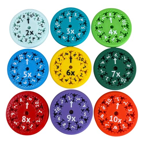 Shunfaji Mathe-Lernspielzeug 9 Stück Rechenspinner Set mit 1x1 Lernen Spiel Fidelbitz Multiplikationstrainer aus Kunststoff für Kinder und Erwachsene (A) von Shunfaji