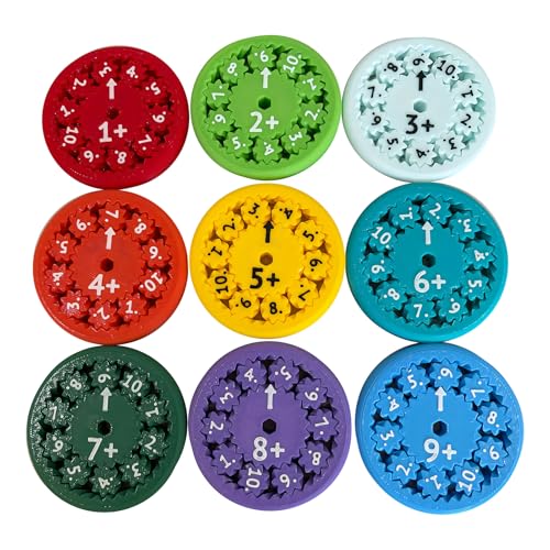 Shunfaji Mathe-Lernspielzeug 9 Stück Rechenspinner Set mit 1x1 Lernen Spiel Fidelbitz Multiplikationstrainer aus Kunststoff für Kinder und Erwachsene (B) von Shunfaji