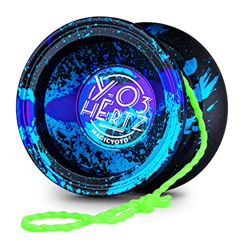 JoJo Y03-Hertz Unresponsive Yo-Yo für Kinder und Erwachsene, Profi Trick JoJo Y03 für Fortgeschrittene, Profi Metall Jo jo mit Langer Spin-Zeit + 12 Yo-Yo-Saiten + YoYo-Koffer Tasche - Blau Lila Grün JoJo Y03-Hertz Unresponsive Yo-Yo für Kinder und Erwachsene, Profi Trick JoJo Y03 für Fortgeschrittene, Profi Metall Jo jo mit Langer Spin-Zeit + 12 Yo-Yo-Saiten + YoYo-Koffer Tasche - Blau Lila Grün von ShungRu