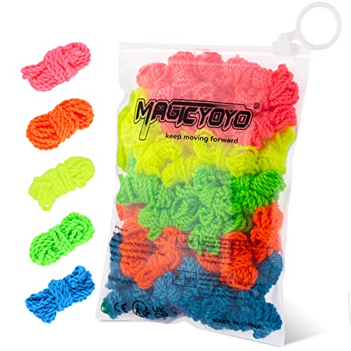 Professionelle Yoyo Saiten 50er Pack, weiche 100% Polyester Yoyo Saite für Responsive und Unresponsive Yoyos, Blau, Grün, Pink, Gelb, Orange Farbe Professionelle Yoyo Saiten 50er Pack, weiche 100% Polyester Yoyo Saite für Responsive und Unresponsive Yoyos, Blau, Grün, Pink, Gelb, Orange Farbe von ShungRu