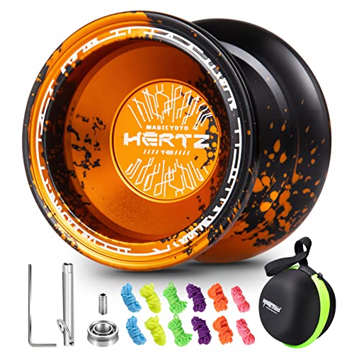JoJo Y03-Hertz Profi unempfindliches JoJo für Kinder und Erwachsene, Trick JoJo Y03 mit Langer Spin-Zeit, Profi Metall JoJo für Fortgeschrittene + 12 JoJo-Saiten + Tasche - Schwarz-Gold JoJo Y03-Hertz Profi unempfindliches JoJo für Kinder und Erwachsene, Trick JoJo Y03 mit Langer Spin-Zeit, Profi Metall JoJo für Fortgeschrittene + 12 JoJo-Saiten + Tasche - Schwarz-Gold von ShungRu