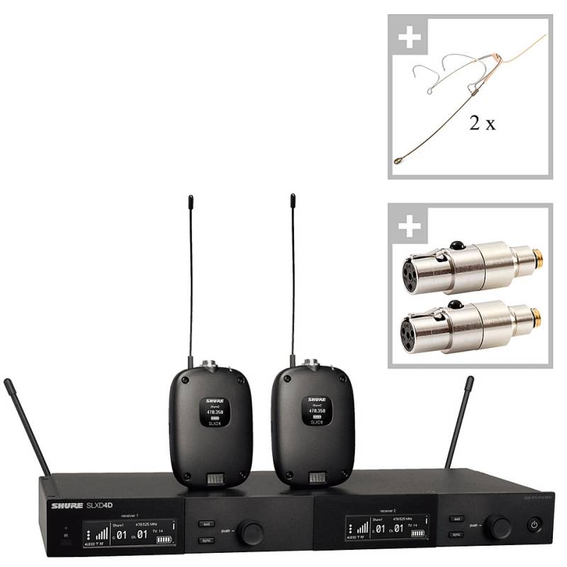 Shure SLXD4D DPA 4466 beige Headset Microphone Funkmikrofon von Shure