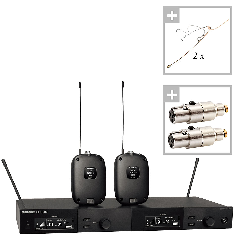 Shure SLXD4D DPA 4488 beige Headset Microphone Funkmikrofon von Shure