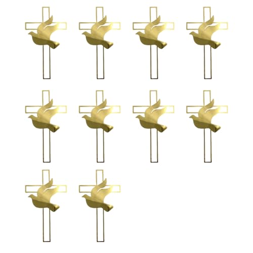 10 Stück gekreuzte Kuchendekorationen mit Tauben-Symbol für Taufen, Feiern, religiöse Feiertage, Dessert-Dekoration 10 Stück gekreuzte Kuchendekorationen mit Tauben-Symbol für Taufen, Feiern, religiöse Feiertage, Dessert-Dekoration von Shurhome