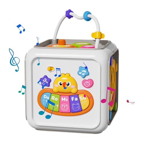 Shurzzesj Play Cube Activity Center,Aktivitätswürfel - 6-in-1-Lernwürfel für Kinder | Lernspielzeug für Kleinkinder von 1 bis 3 Jahren, Aktivitätswürfelspielzeug, Montessori-Lernspielzeug für Kinder von Shurzzesj
