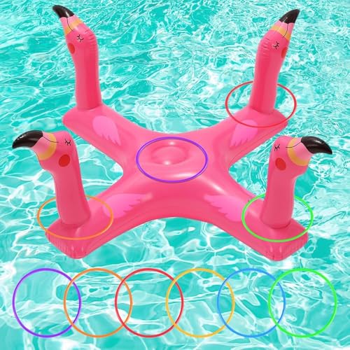 Shyllin Pool Spielzeug, Wasserspielzeug Kinder, Aufblasbare Ringwurfspiel, Wurfspiel Kinder Outdoor Spiele, Flamingo aufblasbar poolspielzeug für Schwimmbad, Pool, Sommer Party, Sandstrand, Garten Shyllin Pool Spielzeug, Wasserspielzeug Kinder, Aufblasbare Ringwurfspiel, Wurfspiel Kinder Outdoor Spiele, Flamingo aufblasbar poolspielzeug für Schwimmbad, Pool, Sommer Party, Sandstrand, Garten von Shyllin