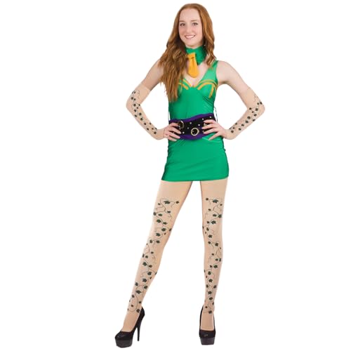 Shyyween 2 Paar Halloween Damen Bösewicht Kostüm, weibliche Halloween Bösewicht Strumpfhosen und Giftranken Ärmel für Frauen Mädchen Damen Shyyween 2 Paar Halloween Damen Bösewicht Kostüm, weibliche Halloween Bösewicht Strumpfhosen und Giftranken Ärmel für Frauen Mädchen Damen von Shyyween