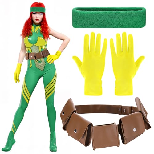 Shyyween 3-teiliges Halloween-Cosplay-Zubehör-Set: 1 brauner Ledergürtel mit Taschen, 1 grünes Workout-Stirnband für Cosplay, ein Paar gelbe Handschuhe, Halloween-Kostüm für Männer, Frauen, Erwachsene Shyyween 3-teiliges Halloween-Cosplay-Zubehör-Set: 1 brauner Ledergürtel mit Taschen, 1 grünes Workout-Stirnband für Cosplay, ein Paar gelbe Handschuhe, Halloween-Kostüm für Männer, Frauen, Erwachsene von Shyyween
