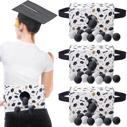 Shyyween 4 Sets Graduation Shaking Swing Balls Game Set Shake Balls Out of Box Game Includes 4 Set Strap Shake Box and 80 Balls for College School Decoration 2025 Graduation Party (Bright Style) von Shyyween